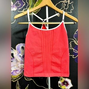 Pink Nike seamless cropped tank, built in bra